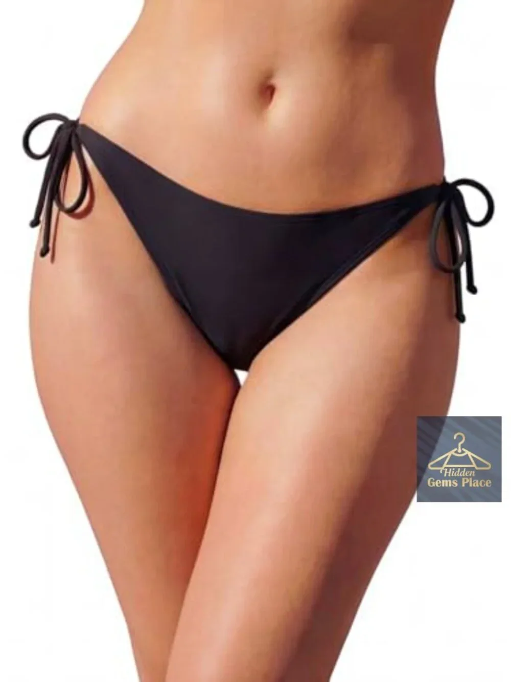 Women's Side Tie Bikini Bottom Moderate Coverage Adjustable Swim Bottom